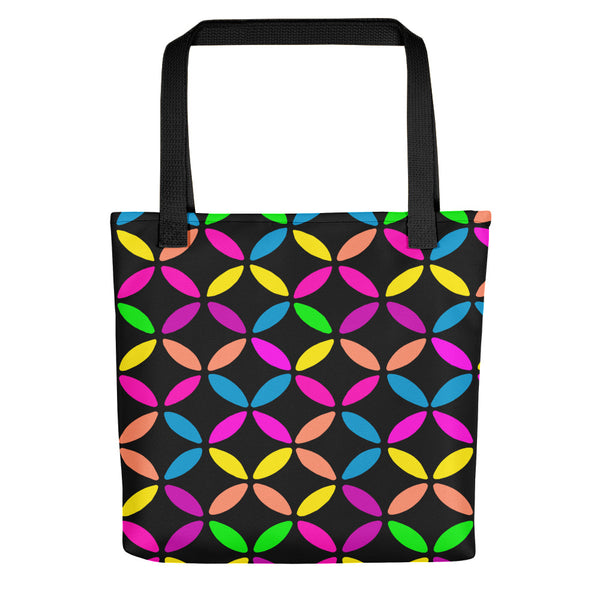 Geo Circles Black Tote bag