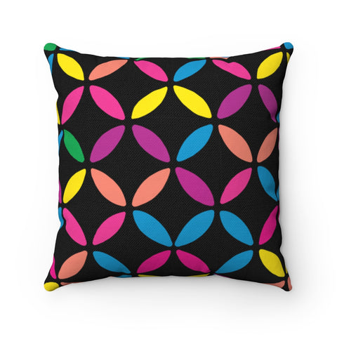 Geo Circle Square Pillow - Black