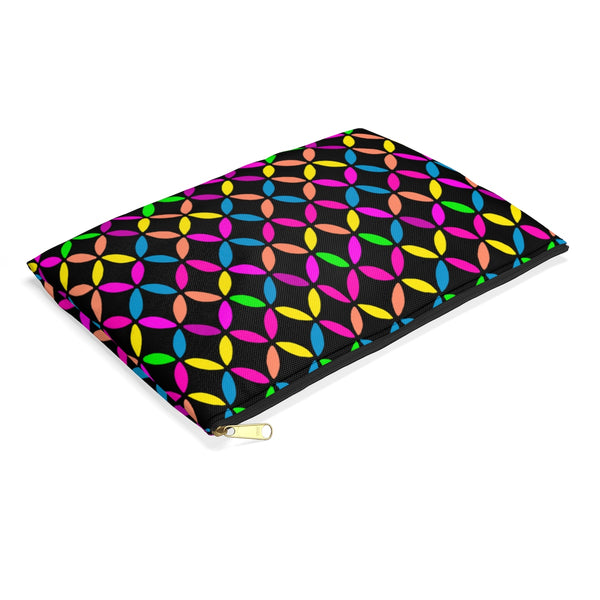 Geo Circle Accessory Pouch - Black
