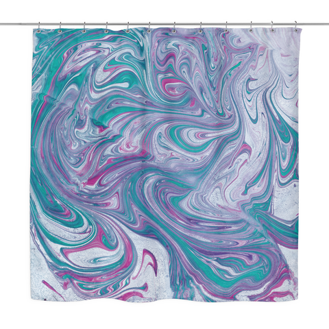 Turquoise Wave Shower Curtain