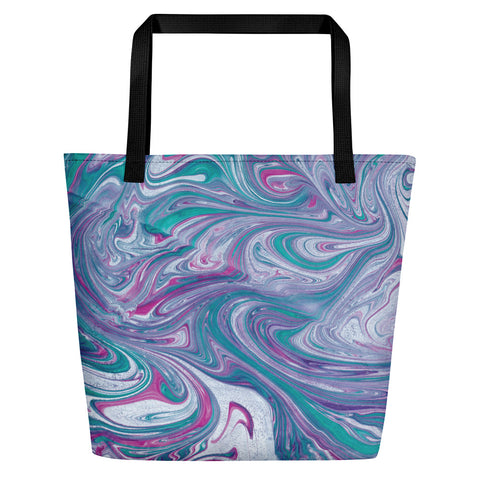 Turquoise Wave Shopper Tote