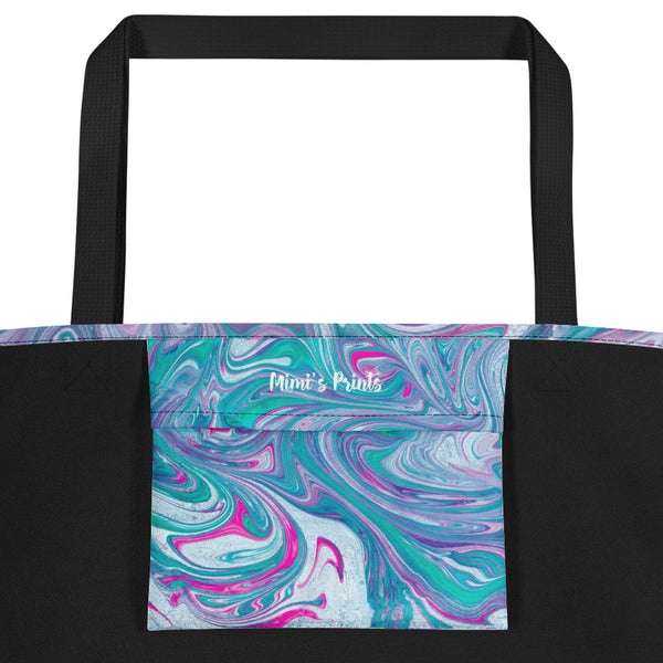 Turquoise Wave Shopper Tote
